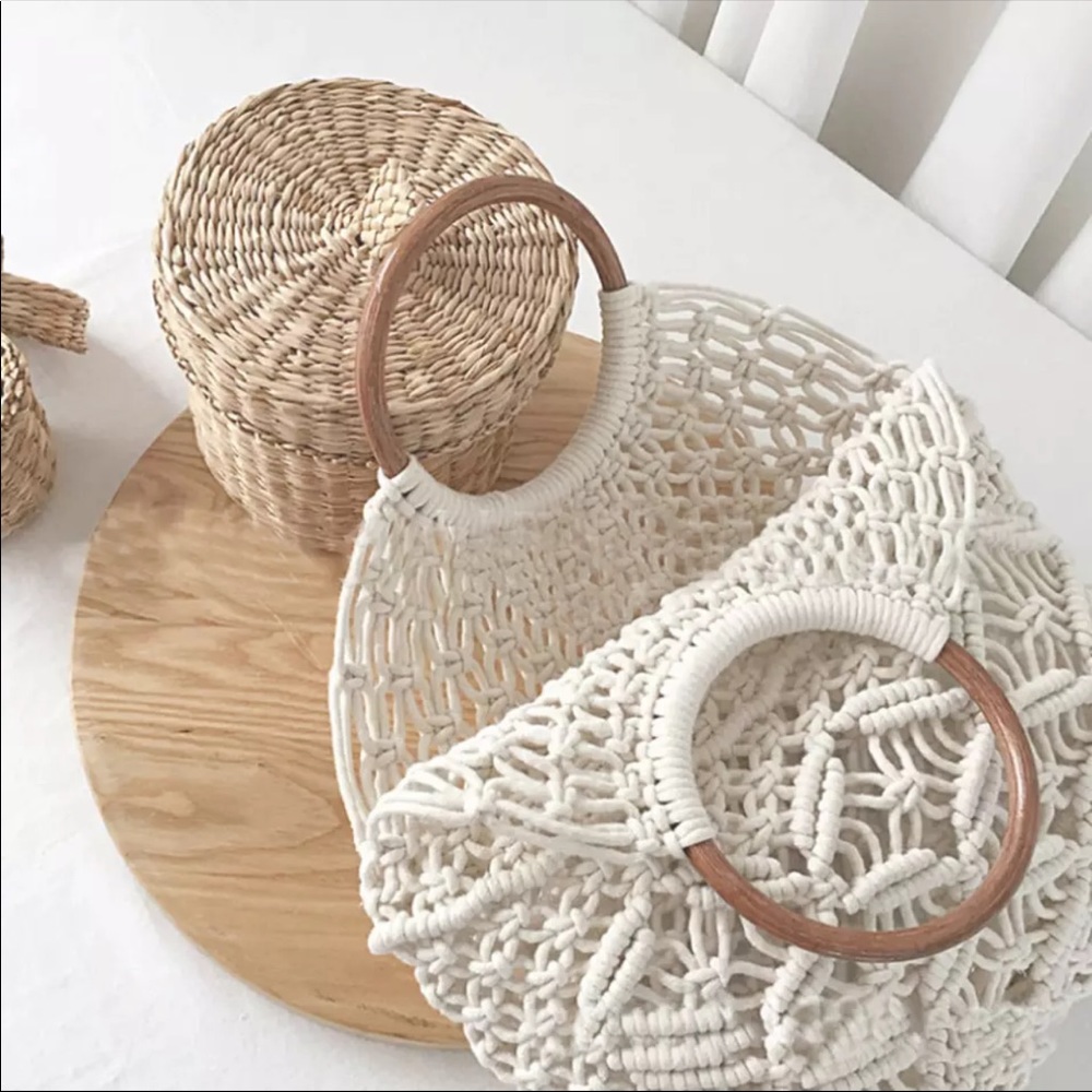 Boho Chic Macrame Crochet Summer Beach Tote Bag